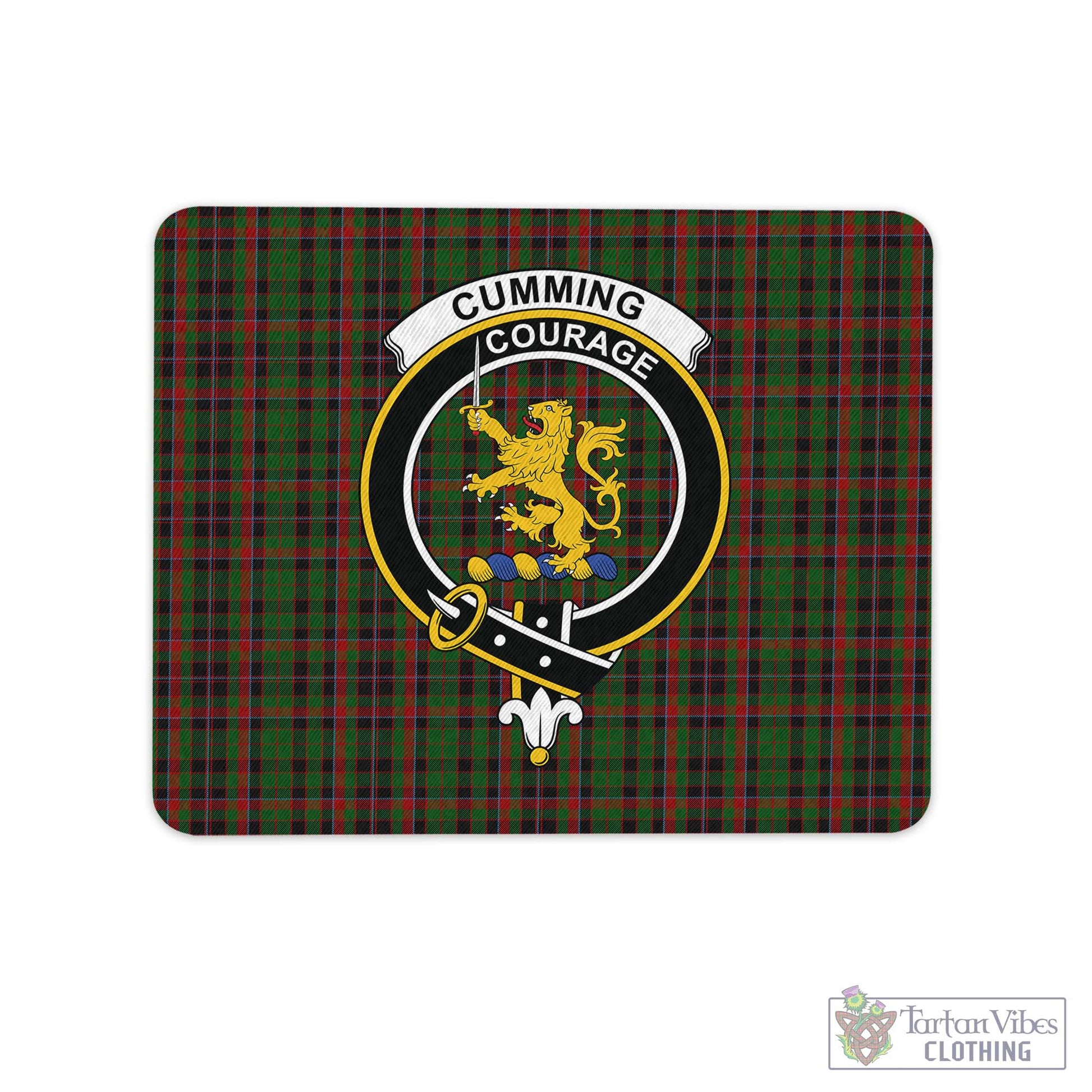 Tartan Vibes Clothing Cumming Hunting Tartan Mouse Pad with Family Crest