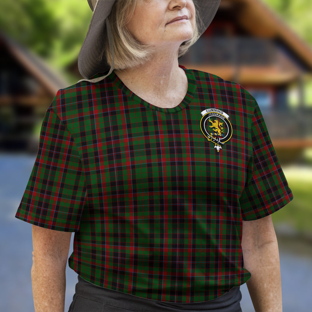 Cumming Hunting Tartan T-Shirt with Family Crest - Tartan Vibes Clothing