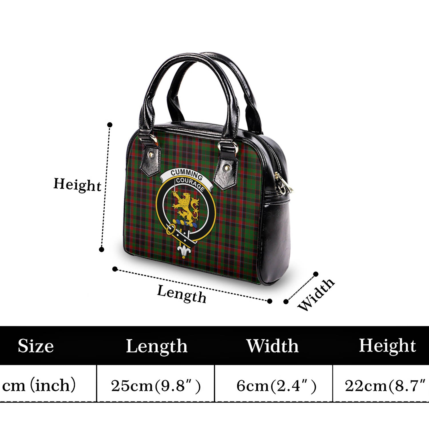 Cumming Hunting Tartan Shoulder Handbags with Family Crest - Tartanvibesclothing