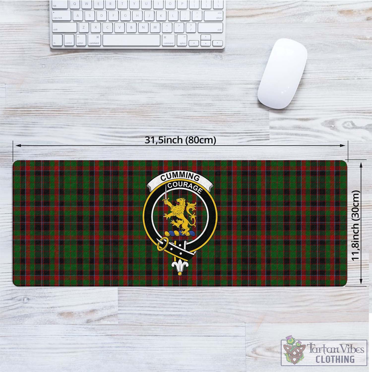 Tartan Vibes Clothing Cumming Hunting Tartan Mouse Pad with Family Crest