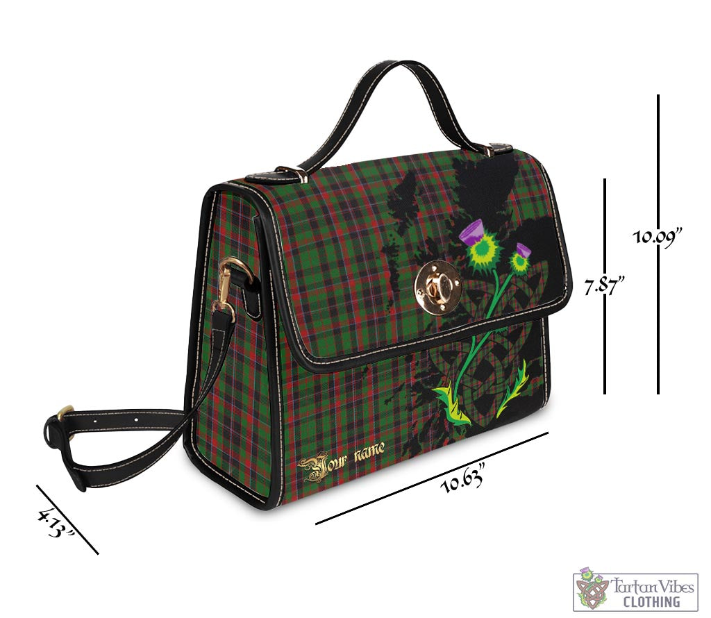 Tartan Vibes Clothing Cumming Hunting Tartan Waterproof Canvas Bag with Scotland Map and Thistle Celtic Accents