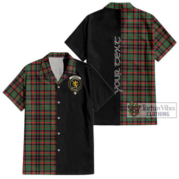 Cumming Hunting Ancient Tartan Short Sleeve Button Shirt with Family Crest and Half Of Me Style