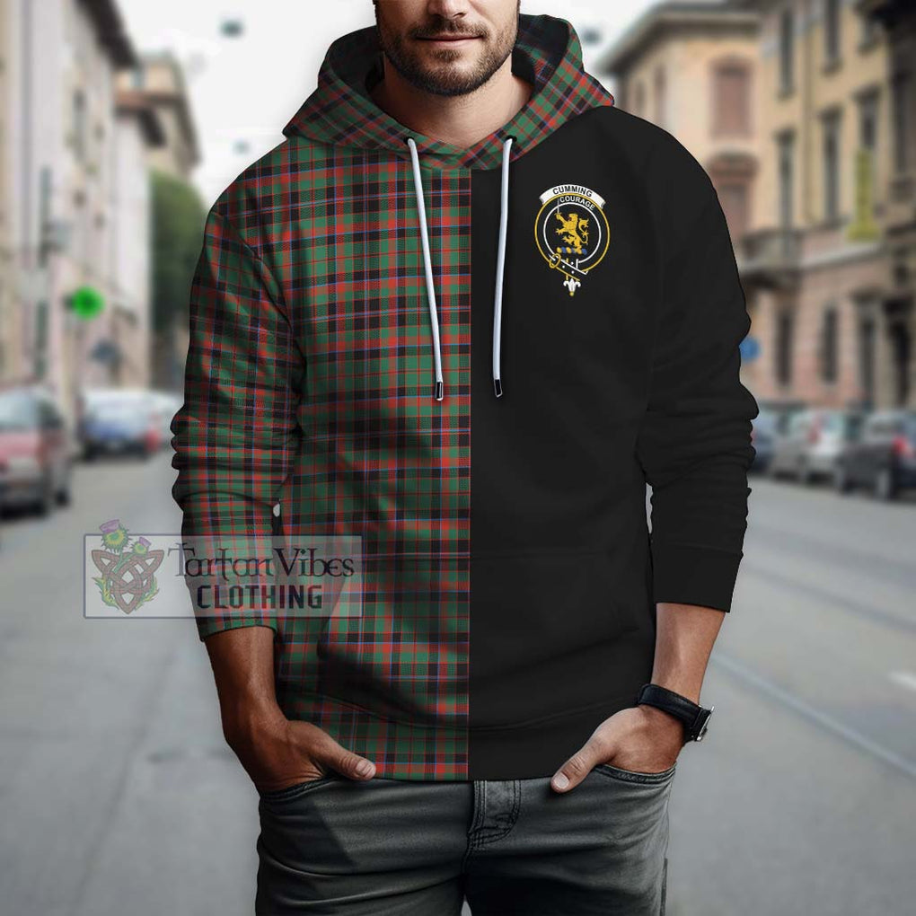 Cumming Hunting Ancient Tartan Hoodie with Family Crest and Half Of Me Style Zip Hoodie - Tartanvibesclothing Shop