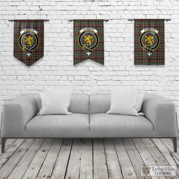 Cumming Hunting Ancient Tartan Gonfalon, Tartan Banner with Family Crest