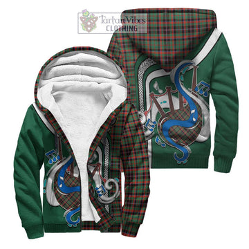 Cumming Hunting Ancient Tartan Sherpa Hoodie with Epic Bagpipe Style