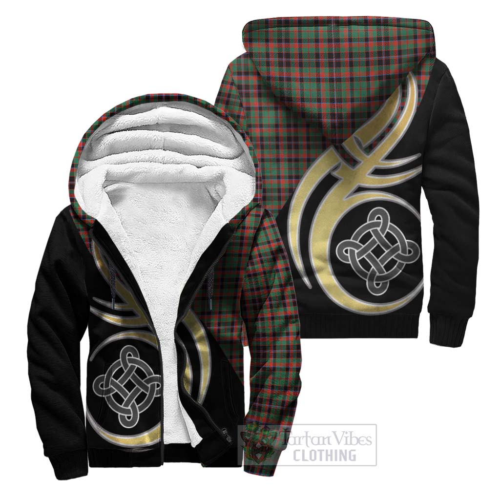 Cumming Hunting Ancient Tartan Sherpa Hoodie with Family Crest and Celtic Symbol Style Unisex S - Tartan Vibes Clothing