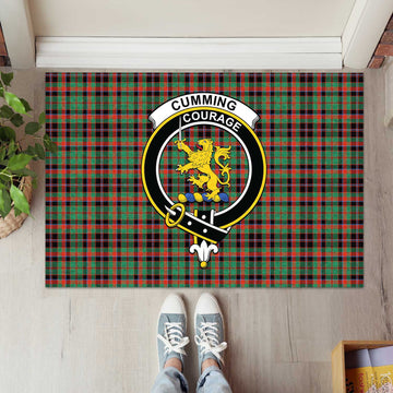 Cumming Hunting Ancient Tartan Door Mat with Family Crest