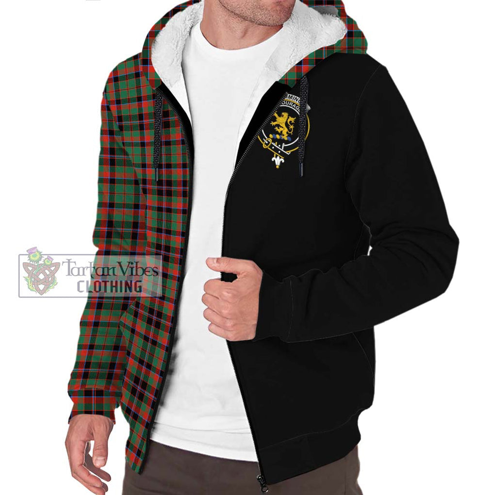 Cumming Hunting Ancient Tartan Sherpa Hoodie with Family Crest and Half Of Me Style Unisex S - Tartanvibesclothing Shop