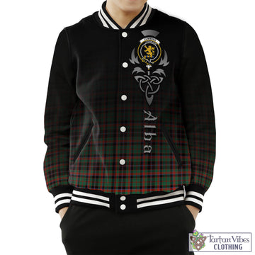 Cumming Hunting Ancient Tartan Baseball Jacket Featuring Alba Gu Brath Family Crest Celtic Inspired