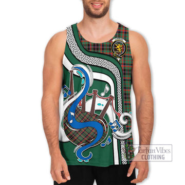 Cumming Hunting Ancient Tartan Men's Tank Top with Epic Bagpipe Style