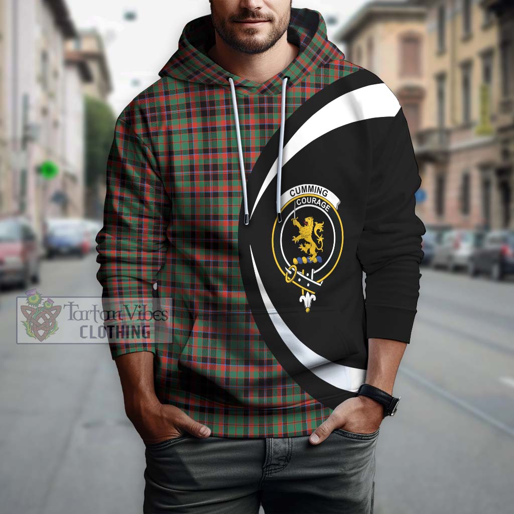 Tartan Vibes Clothing Cumming Hunting Ancient Tartan Hoodie with Family Crest Circle Style