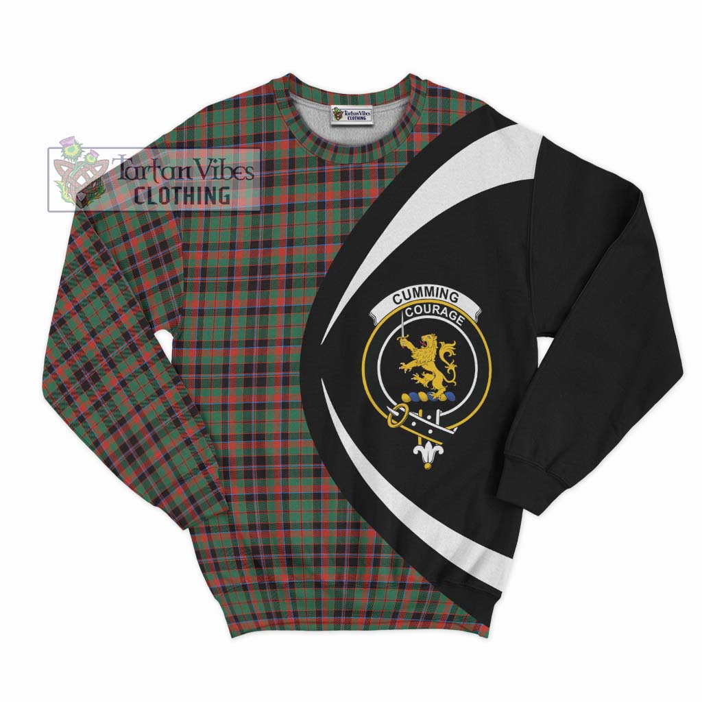 Cumming Hunting Ancient Tartan Sweatshirt with Family Crest Circle Style Unisex - Tartan Vibes Clothing