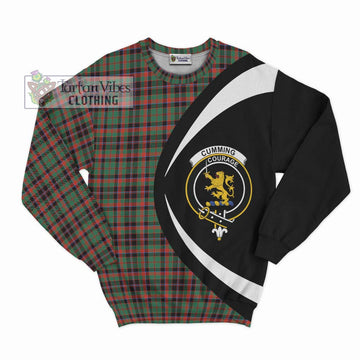 Cumming Hunting Ancient Tartan Sweatshirt with Family Crest Circle Style