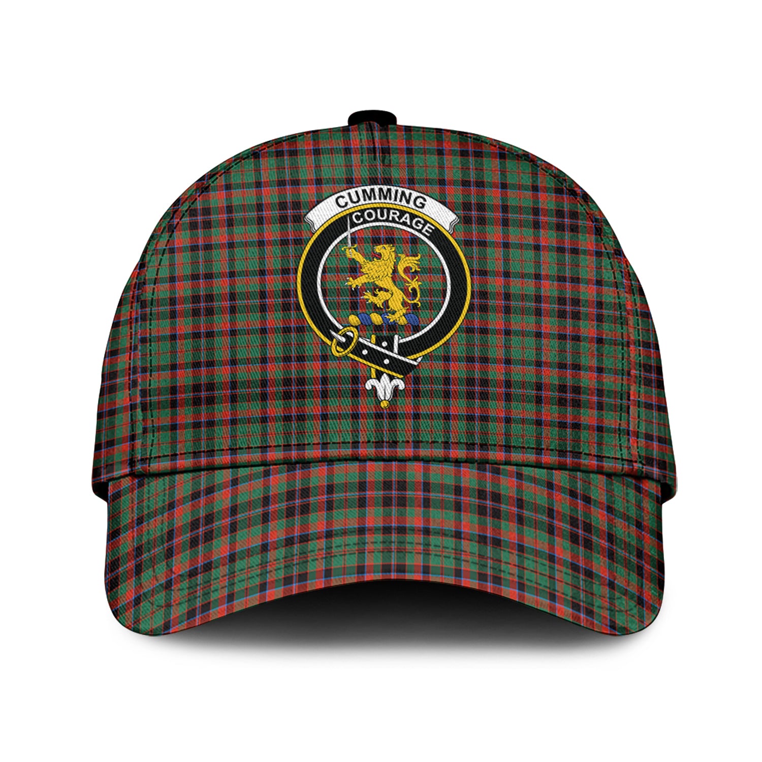 Cumming Hunting Ancient Tartan Classic Cap with Family Crest Classic Cap Universal Fit - Tartan Vibes Clothing