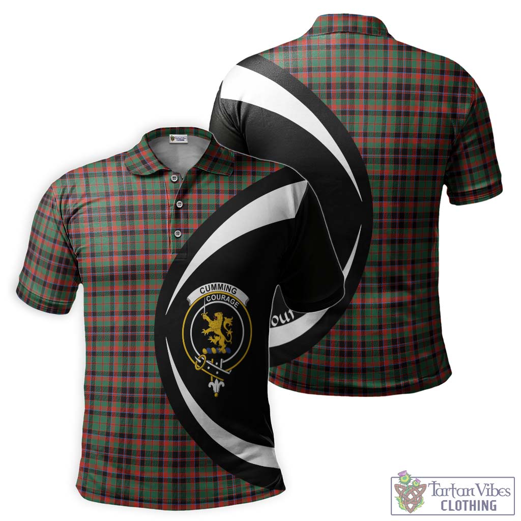 Cumming Hunting Ancient Tartan Men's Polo Shirt with Family Crest Circle Style Kid - Tartan Vibes Clothing