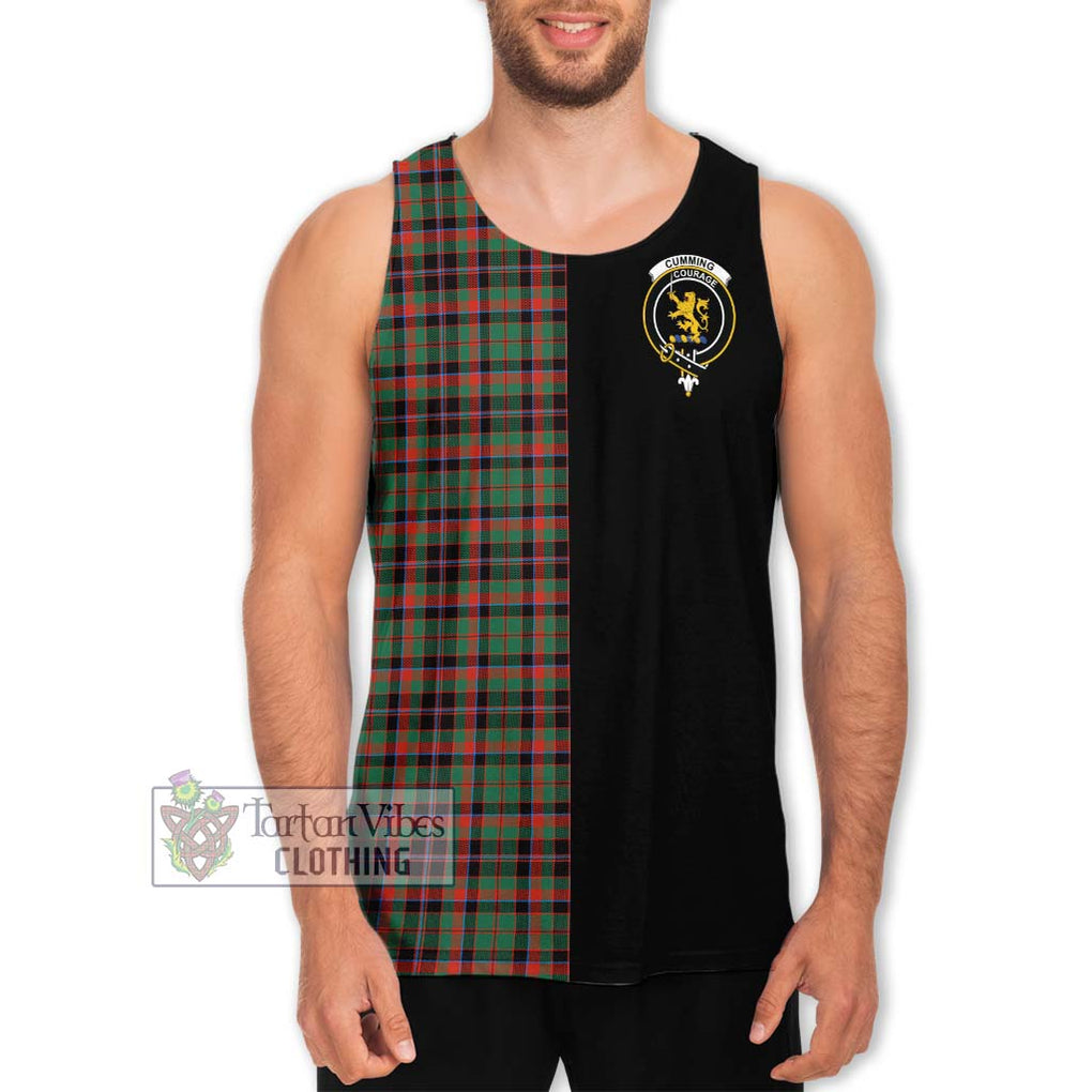 Cumming Hunting Ancient Tartan Men's Tank Top with Family Crest and Half Of Me Style Men - Tartanvibesclothing Shop