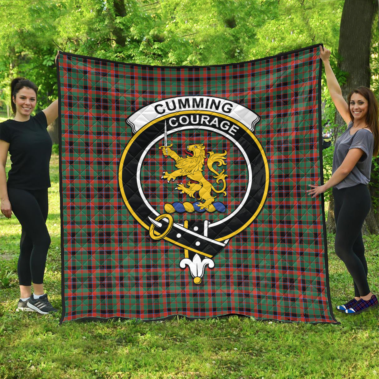 cumming-hunting-ancient-tartan-quilt-with-family-crest