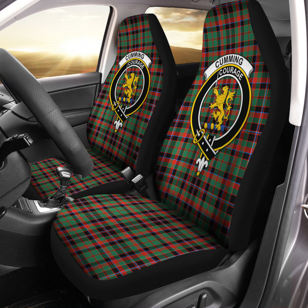 Cumming Hunting Ancient Tartan Car Seat Cover with Family Crest One Size - Tartanvibesclothing