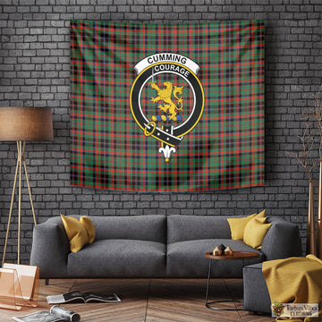 Cumming Hunting Ancient Tartan Tapestry Wall Hanging and Home Decor for Room with Family Crest