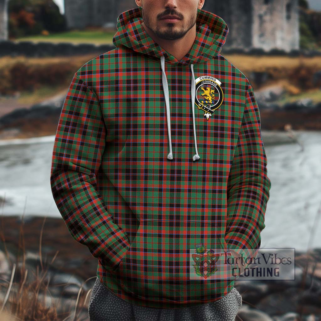 Cumming Hunting Ancient Tartan Cotton Hoodie with Family Crest Pullover Hoodie XS - Tartan Vibes Clothing