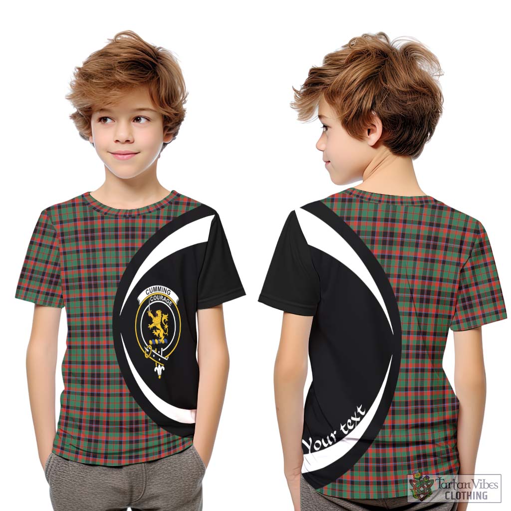 Cumming Hunting Ancient Tartan Kid T-Shirt with Family Crest Circle Style Youth XL Size14 - Tartan Vibes Clothing