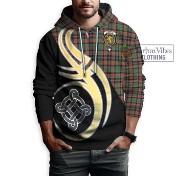 Cumming Hunting Ancient Tartan Hoodie with Family Crest and Celtic Symbol Style