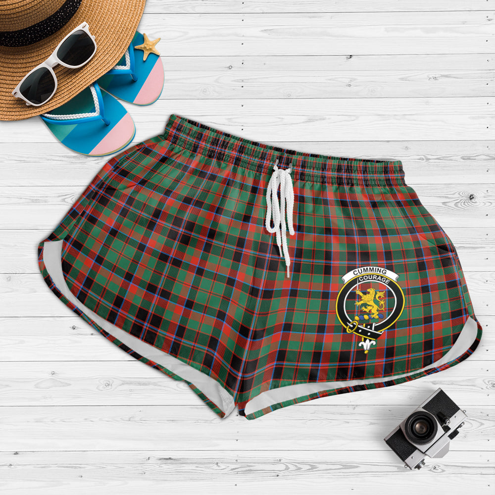 cumming-hunting-ancient-tartan-womens-shorts-with-family-crest