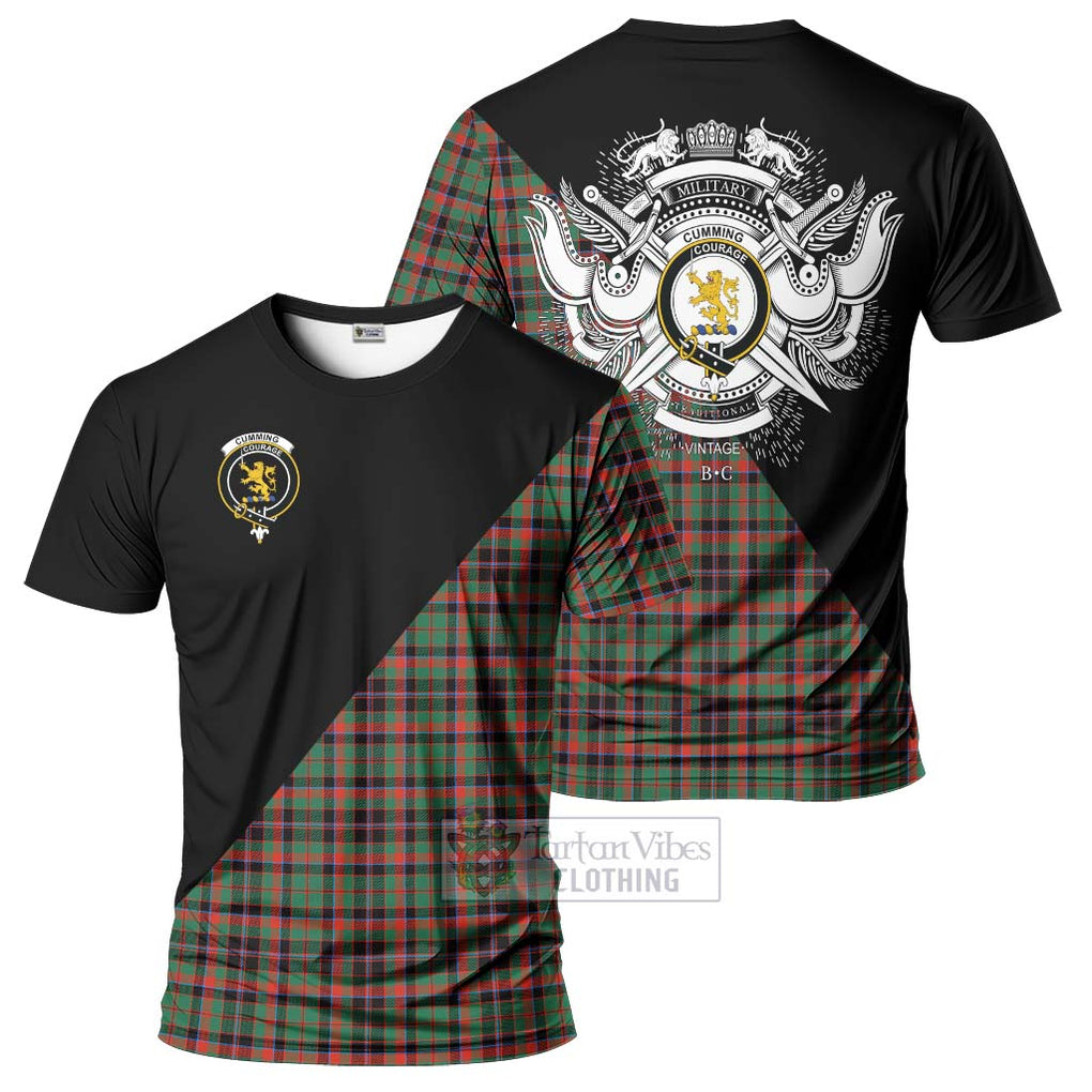 Cumming Hunting Ancient Tartan T-Shirt with Family Crest and Military Logo Style Kid's Shirt - Tartanvibesclothing Shop