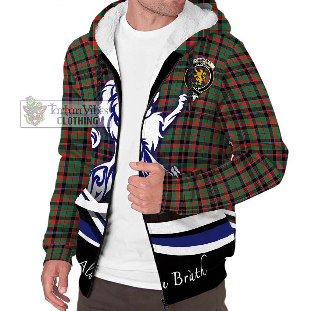 Cumming Hunting Ancient Tartan Sherpa Hoodie with Alba Gu Brath Regal Lion Emblem Unisex S - Tartanvibesclothing Shop