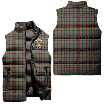 Cumming Hunting Ancient Tartan Sleeveless Puffer Jacket with Family Crest