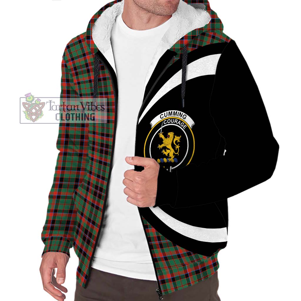 Cumming Hunting Ancient Tartan Sherpa Hoodie with Family Crest Circle Style Unisex S - Tartan Vibes Clothing