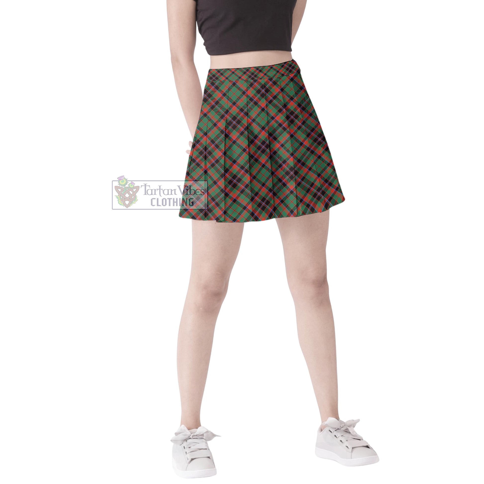 Tartan Vibes Clothing Cumming Hunting Ancient Tartan Women's Plated Mini Skirt