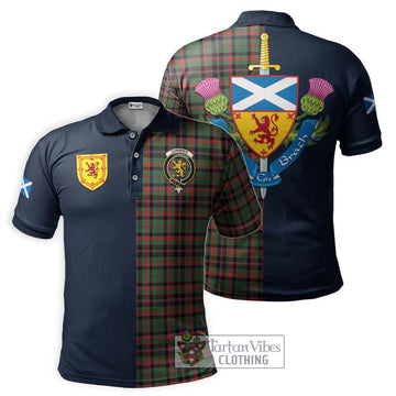 Cumming Hunting Ancient Tartan Polo Shirt Alba with Scottish Lion Royal Arm Half Style