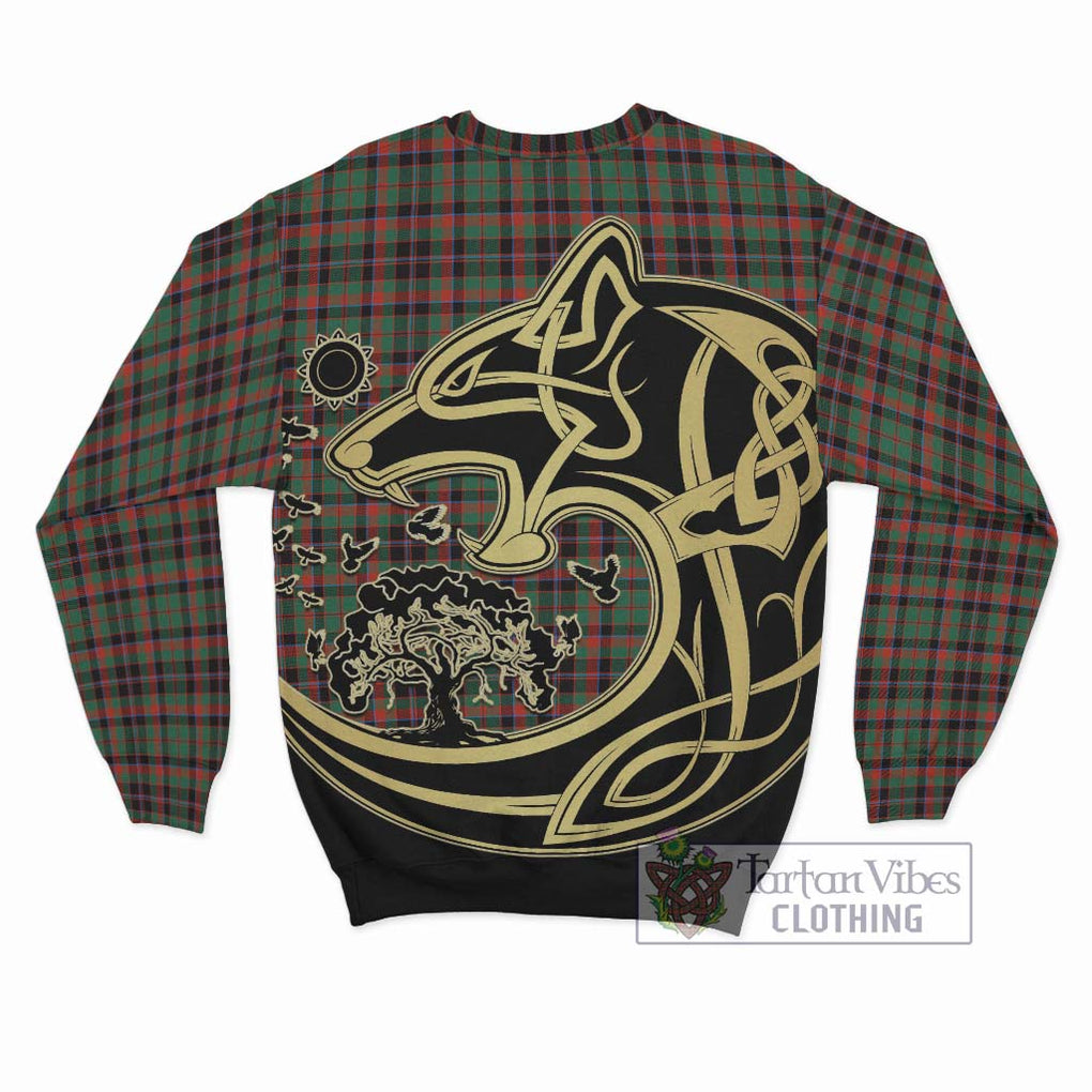 Cumming Hunting Ancient Tartan Sweatshirt with Family Crest Celtic Wolf Style - Tartan Vibes Clothing