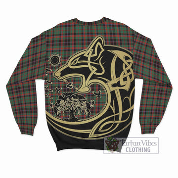 Cumming Hunting Ancient Tartan Sweatshirt with Family Crest Celtic Wolf Style