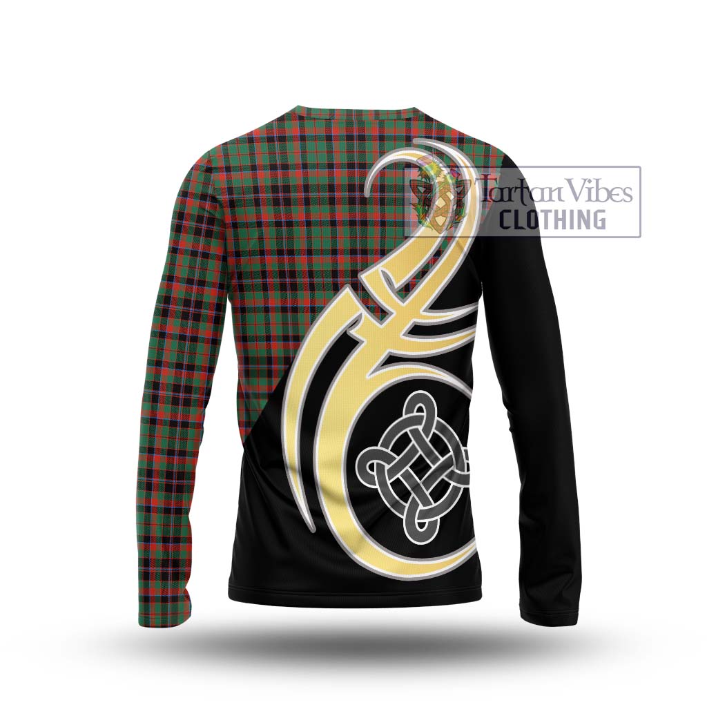 Cumming Hunting Ancient Tartan Long Sleeve T-Shirt with Family Crest and Celtic Symbol Style - Tartan Vibes Clothing