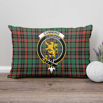 Cumming Hunting Ancient Tartan Pillow Cover with Family Crest