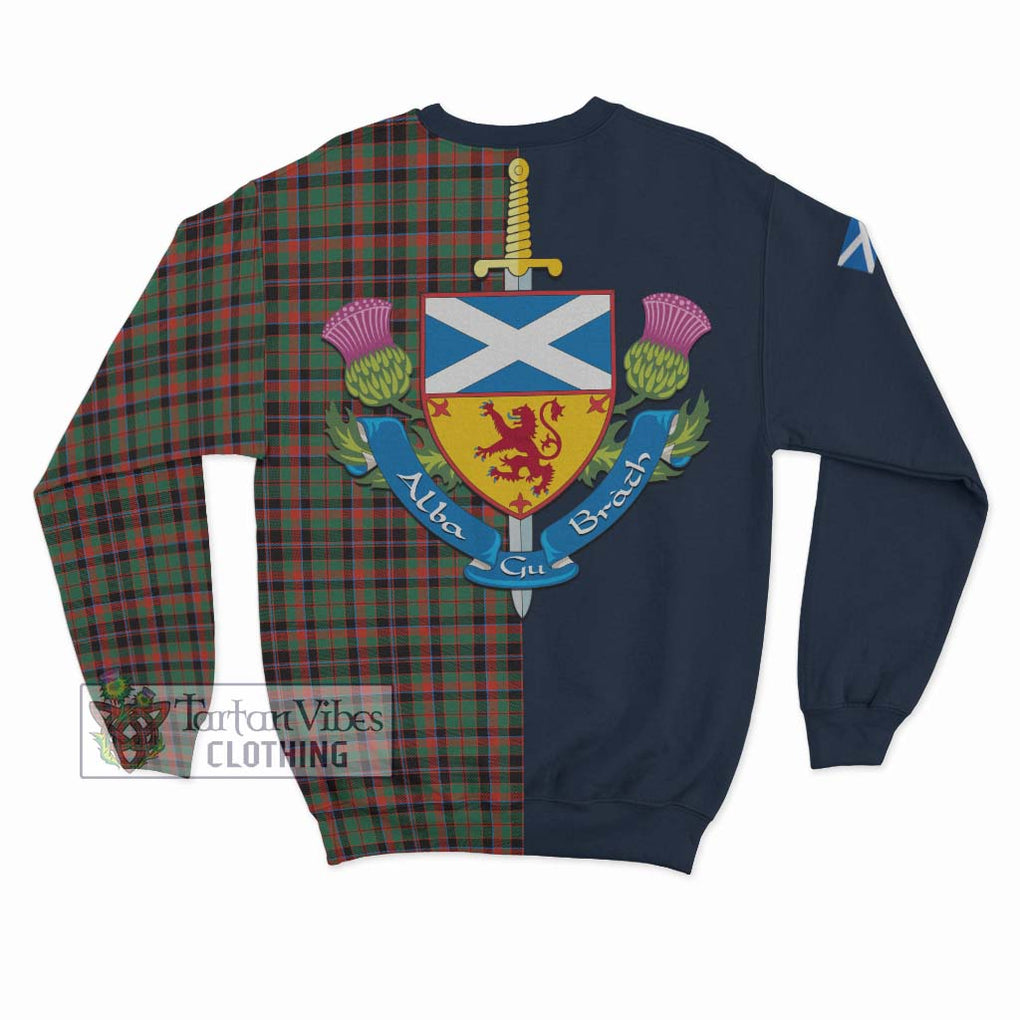 Tartan Vibes Clothing Cumming Hunting Ancient Tartan Sweatshirt with Scottish Lion Royal Arm Half Style