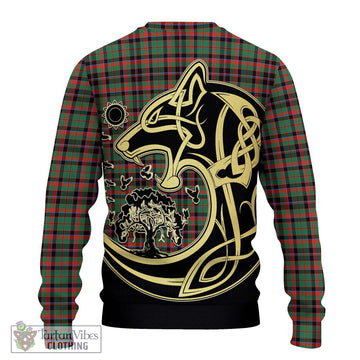 Cumming Hunting Ancient Tartan Ugly Sweater with Family Crest Celtic Wolf Style