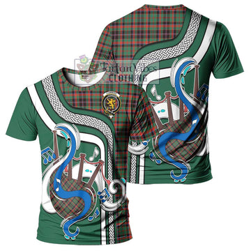 Cumming Hunting Ancient Tartan T-Shirt with Epic Bagpipe Style