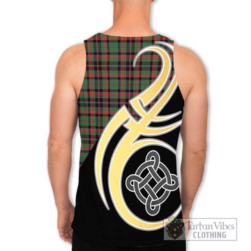 Cumming Hunting Ancient Tartan Men's Tank Top with Family Crest and Celtic Symbol Style