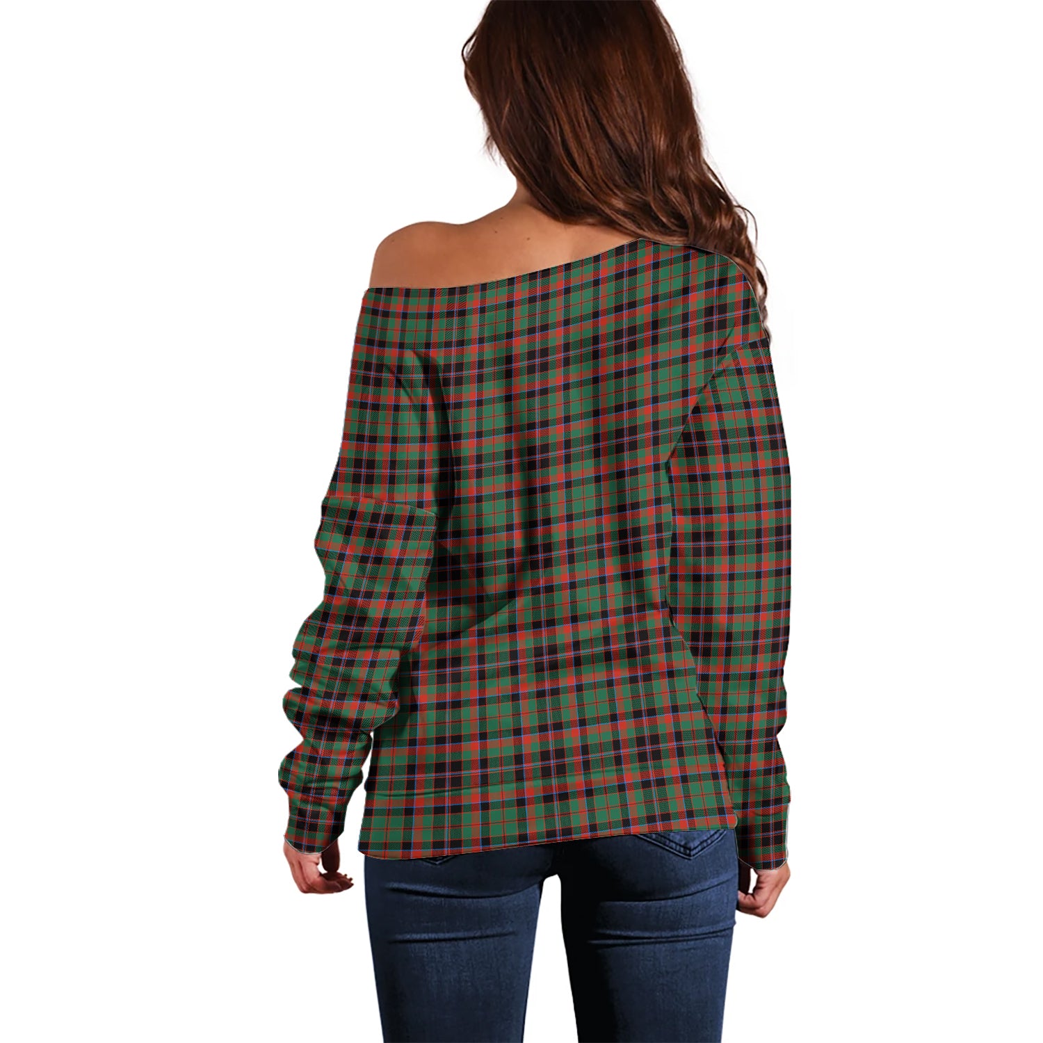 Cumming Hunting Ancient Tartan Off Shoulder Women Sweater - Tartanvibesclothing