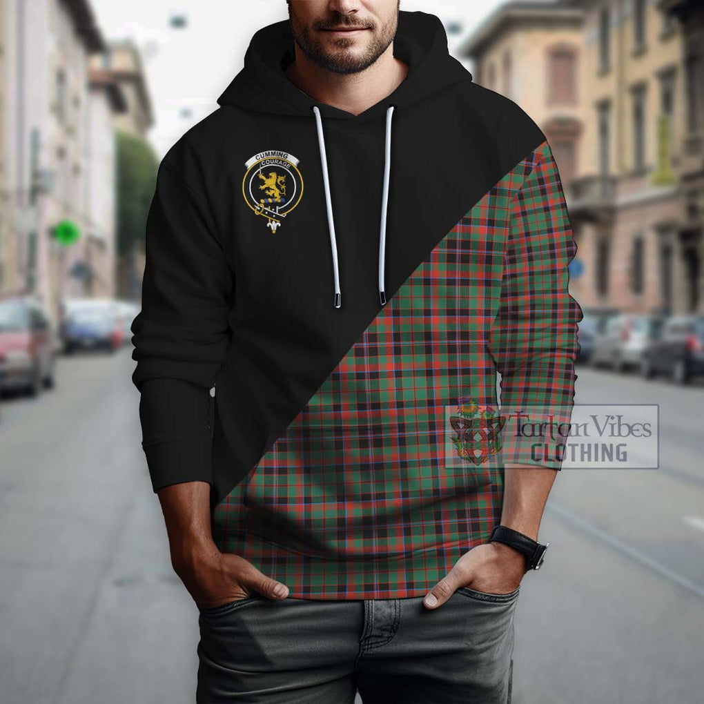 Cumming Hunting Ancient Tartan Hoodie with Family Crest and Military Logo Style - Tartanvibesclothing Shop