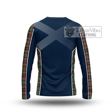 Cumming Hunting Ancient Tartan Long Sleeve T-Shirt with Family Crest and Lion Rampant Vibes Sport Style