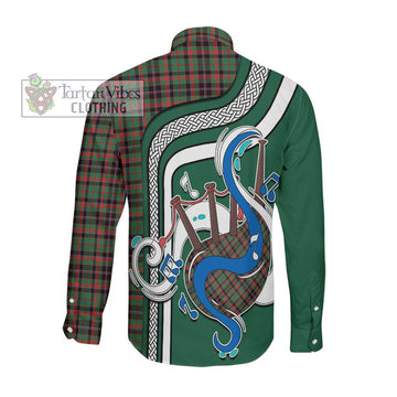 Cumming Hunting Ancient Tartan Long Sleeve Button Shirt with Epic Bagpipe Style