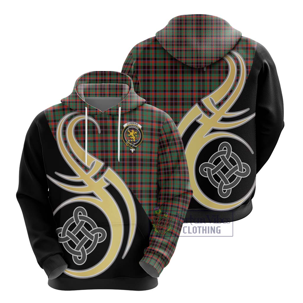 Cumming Hunting Ancient Tartan Hoodie with Family Crest and Celtic Symbol Style - Tartan Vibes Clothing