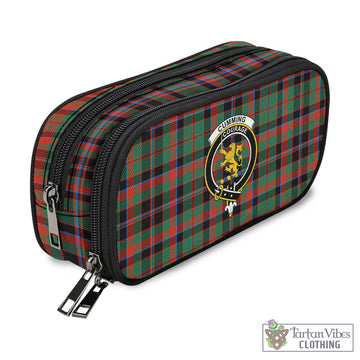 Cumming Hunting Ancient Tartan Pen and Pencil Case with Family Crest