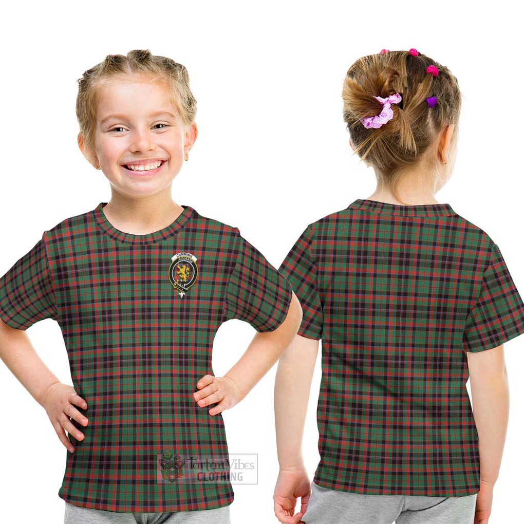 Cumming Hunting Ancient Tartan Kid T-Shirt with Family Crest - Tartanvibesclothing Shop