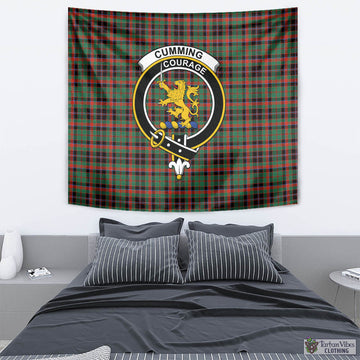 Cumming Hunting Ancient Tartan Tapestry Wall Hanging and Home Decor for Room with Family Crest