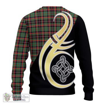 Cumming Hunting Ancient Tartan Ugly Sweater with Family Crest and Celtic Symbol Style